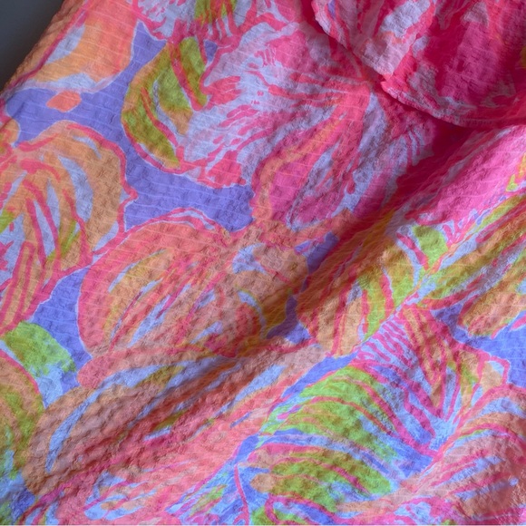 Lilly Pulitzer Emmeline One Shoulder Ruffled Dress Sun Splashed Multi Size Large - Picture 7 of 9